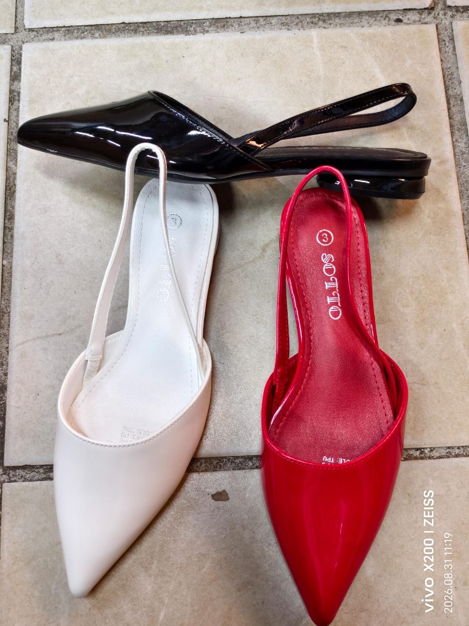 Patent Slingback Flats